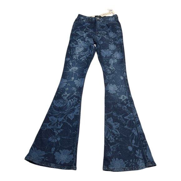 7 For All Mankind Jeans 24 Indigo Fairytale Floral High Rise Skinny Bootcut